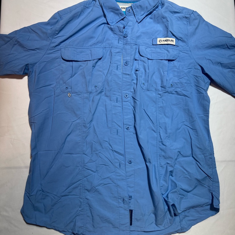 Magellan Outdoors Blue Button-Up Shirt
